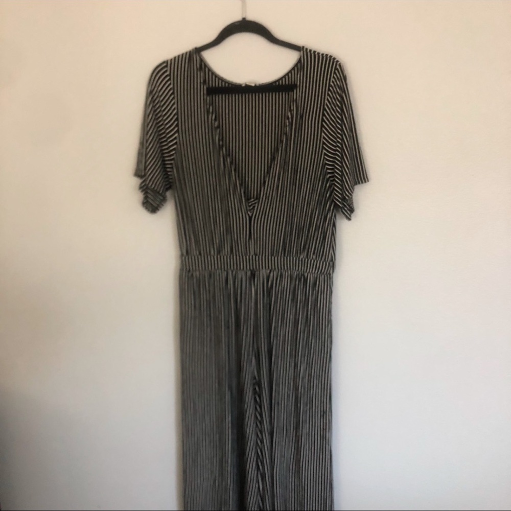 Striped Black and White Jumpsuit